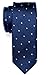 Retreez Retro Square Dots Woven Skinny Tie - Navy Blue