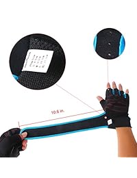 YYGIFT Gym Gloves Fingerless with Wrist Wrap Durable Breathable Microfiber Cloth Non-Slip Half-Finger Gloves for Weight Lifting Training Fitness Gym Workout Crossfit Sports