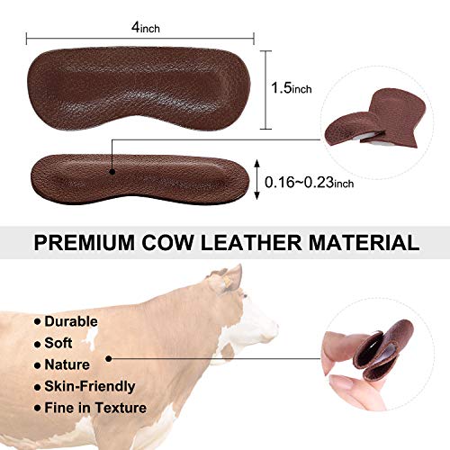 EQARD Heel Cushion Pads - Thick Heel Grips Liner Insert for Shoes Too Big, Self-Adhesive Shoe Insoles Foot Care Protector,Leather Prevent Blisters,4 Pairs Unisex (Multicolor)