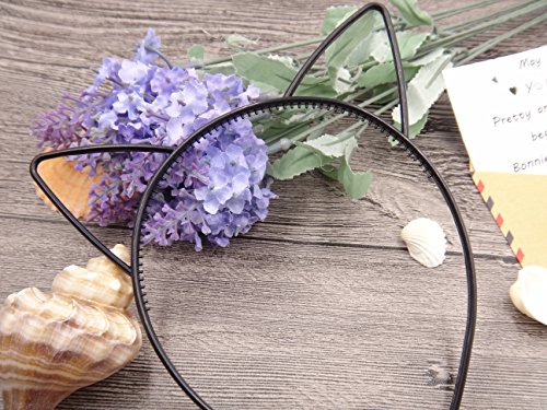 Bonnie Z. Leonardo Girls Ladies Comfortable Plastic Cat Ears Headband Black 1pcs