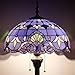 WERFACTORY Tiffany Floor Lamp Blue Purple Baroque Stained Glass Standing Reading Light 16X16X64 Inches Antique Pole Corner Lamp Decor Bedroom Living Room Home Office S003C Series