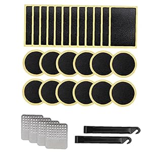 Bike Tire Glueless Puncture Repair Patches Self Adhesive Kitbicycle Tire Patch Levers Rasp Tool Bike Inner Tube Repair…