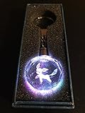 Halo design Pokemon GO LED 3D Keychain K9 crystal 7 colors Ball (Glaceon)