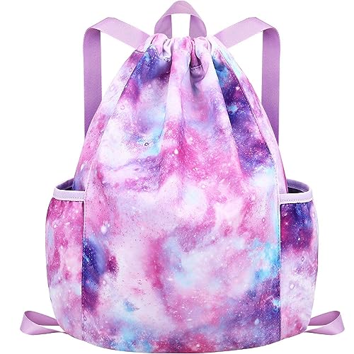 RHCPFOVR Drawstring Backpack for Kids Galaxy Bags for Girls Mini Gym  Dance Beach Swim Travel Bag With Two Water Bottle Holder in Oman Whizz