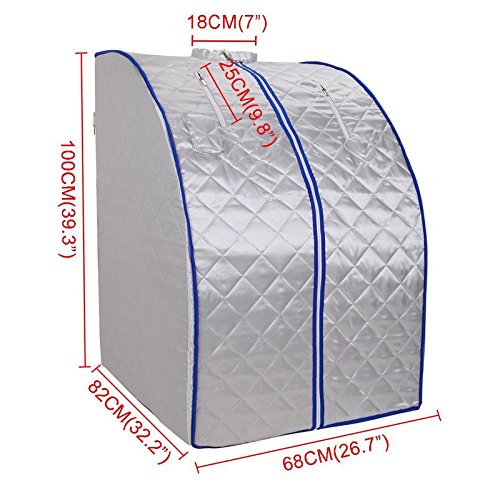 Ridgeyard Portable Safe Folding Far FIR Infrared Sauna Spa Tent with Heating Footpad and Chair Slimming Weight Loss +Negative Ion Detox