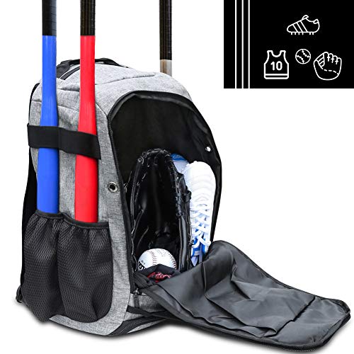 image for ZOEA Baseball Bat Bag Backpack, T-Ball & Softball Equipment & Gear for