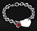 JF.JEWELRY Medical Alert ID Bracelet for Women Stainless Steel Heart Tag Free Engraving