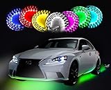 Zento Deals 7 Colors LED Undercar Glow Underbody System Neon Lights Kit 36