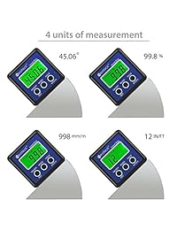Neoteck   Inclinómetro digital de ángulo con pantalla LCD y medidor de ángulo digital, resistente al agua, para Helicóptero ángulo biselado de la sierra prueba y reparación de automóviles, etc., NTK033