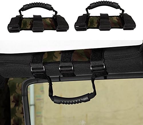 Santu ABS Grab Handle Set,Jeep Wrangler Grab Bar,Easy-to-fit for 1955-2017 Models JK JKU CJ CJ5 CJ7 YJ TJ All Jeep Wrangler (Pack of 2) (camouflage)