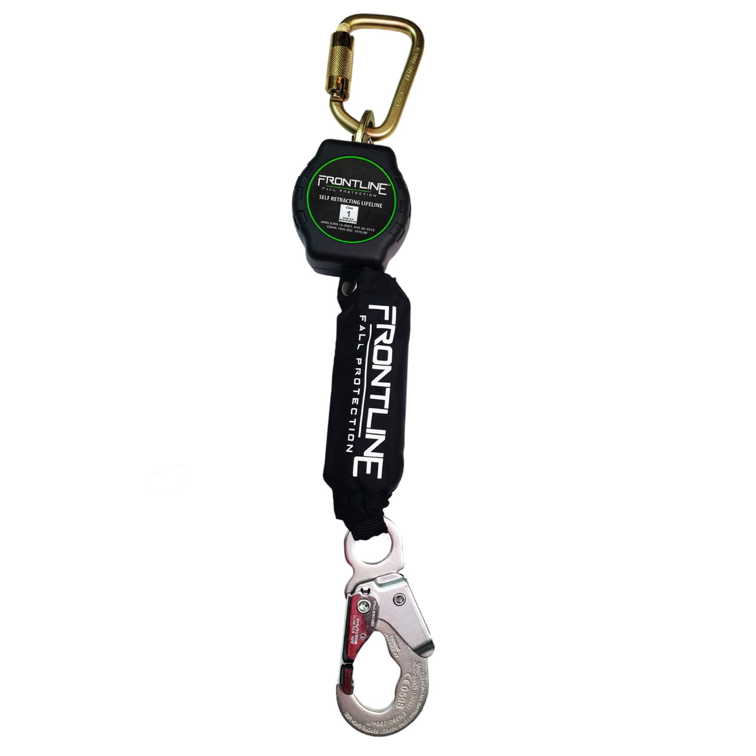 Photo 1 of Frontline RPA061S 6' Aramid Web Single Leg SRL with Steel Snap Hook | Lightweight, Durable & Compact | 310 lbs Capacity | Aramid Fiber Webbing | ANSI & OSHA Compliant | ISO Lab Tested