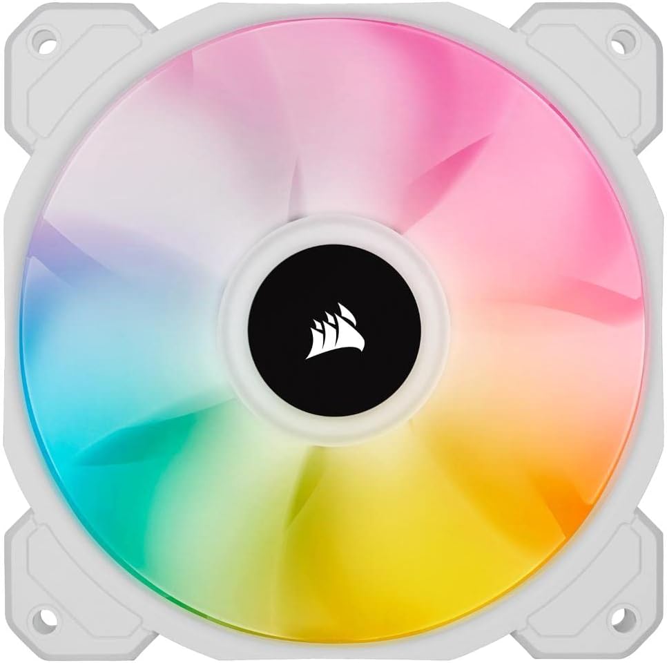 Corsair iCUE SP120 RGB ELITE White 120mm PWM Fan with AirGuide