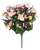 OakRidge Spring Floral Bouquet Silk Floral Indoor/Outdoor Décor, 10 ½” D x 16 ½” H