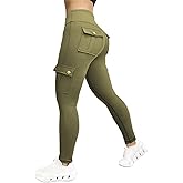 Butt Lifting Leggings for Women with Pockets High Elastic Waisted Hide Tummy Cargo Pants Workout Gym Yoga Hiking Tights