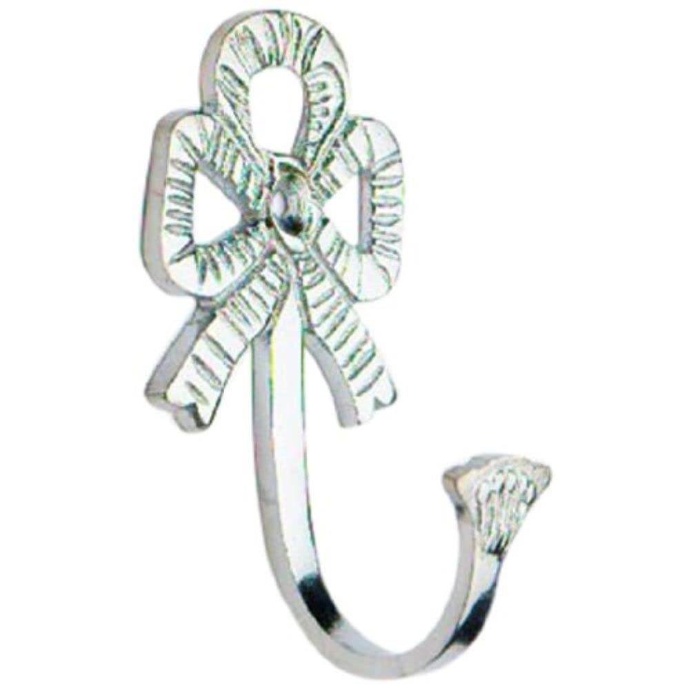 Merriway® BH01626 (2 Pcs) Bow Curtain Drapery Hold Back Tie Back Hooks, 75mm (3 inch) Chrome Plated - Pack of 2 Pieces