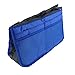 2 Pack Magik Travel Insert Handbag Purse Large Liner Organizer Tidy Bags Expandable 13 Pocket Handbag Insert Purse Organizer with Handles (Sapphire)