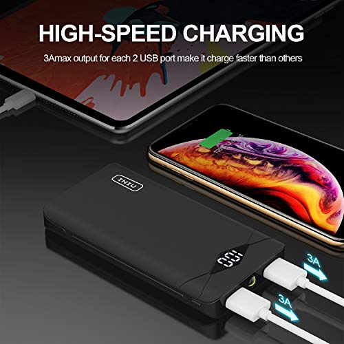 image for INIU 10000 mAh Portable Power Bank LED Display Ultra Compact 2 USB Por