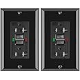 2 Pack - POWAWINI GFCI Outlet 20 Amp, UL Listed, Self-Test GFI Receptacles, TamperResistant, Weather Resistant, LED Indicator