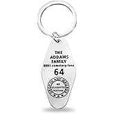 FOTAP Dark Horror Gift Addams Family Mansion Motel Key Ring Musical Theatre Gift Goth Dark Horror Lovers Gifts