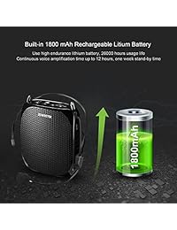 Zoweetek Mini amplificador de voz portátil recargable con micrófono con cable y cintura, compatible con audio MP3 para profesores, cantar, entrenar, entrenar, presentar, guía de visitas