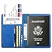 SanSiDo RFID Blocking Leather Passport Cover Passport Holder Travel Wallet Passport Wallet Case - FULL GRAIN LEATHER (Sky Blue-Not all those who wander are lost)