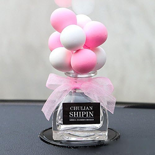 uzhopm Hot Air Balloon Perfume Bottle Car Ornament Car Air Freshener Holder Dashboard Decoration Car Home Decor (Pink)