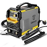 DEKOPRO 110/220V MMA Welder,160A ARC Welder Machine IGBT Digital Display LCD Hot Start Welder with Electrode Holder,Work Clamp, Input Power Adapter Cable and Brush
