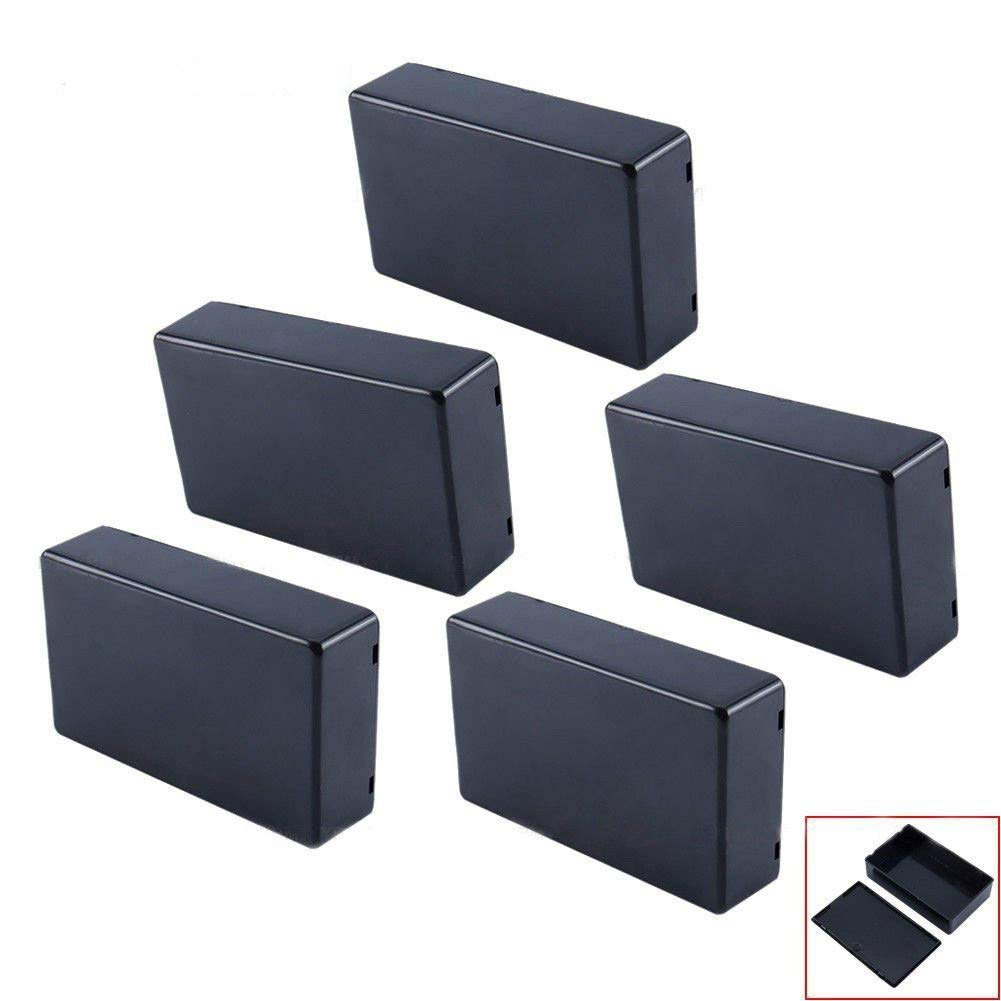 VGEBY Power Junction Box, 5 Pcs 100x60x25mm Quality Plastic Electronic Project Case Enclosure Cover Project Instrument Case Box, Black