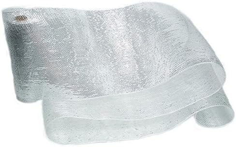 Christmas Decorative Mesh with Mettalic Strands 11" X 8YD (Platinum)