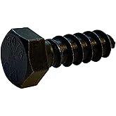 Small Parts 5032LB 1/2" x 2" Hex Lag Screw Gimlet Point Black Oxide (Pack of 10)