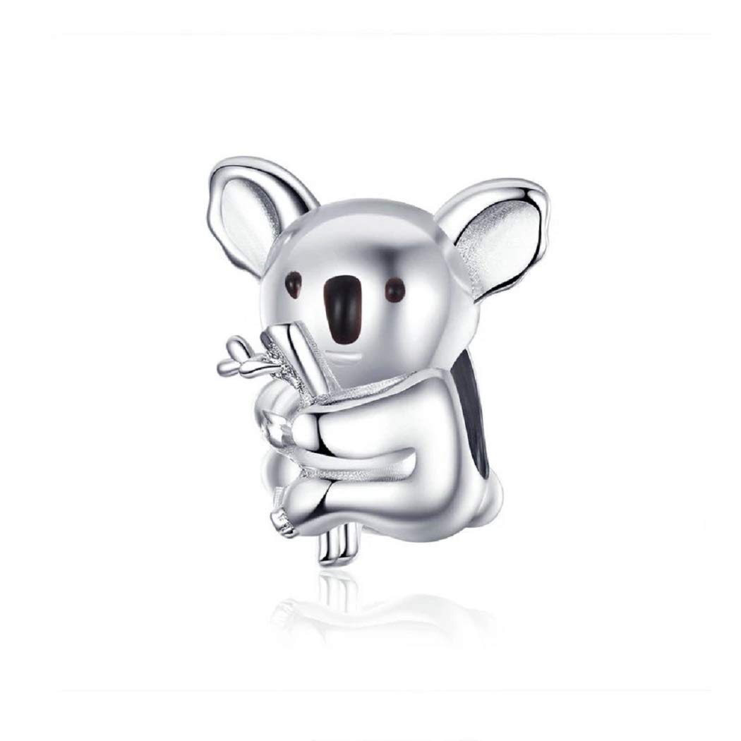 FeatherWish Sterling Silver 925 Charm Baby Koala Bear Animal Family Love Nature Travel World Bead Fits And Compatible With Pandora Bracelets Gift For Birthday Friend Wife Sister Mum Daughter (Koala)