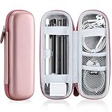 Case Holder for Apple Pencil, AGPTEK Elastic Strap Sleeve Pocket Protective Carrying Case for Samsung Stylus iPad Pro Pen, Pencil, Apple Pen Accessories, USB Cable, Pink