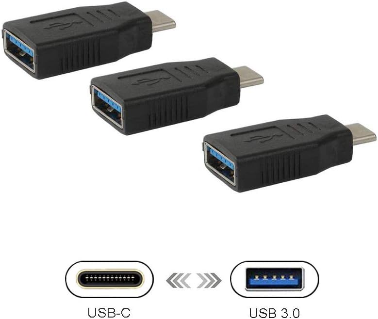 LIFANTE USB C to USB 3.0 Adapter, USB Type-C Convert Connector for Apple MacBook Pro 2017, Samsung Galaxy S9/S8/S7/Note 8, Google Pixel 2 XL, LG G5 V20, Nexus 6P 5X, HTC 10,One Plus 2 3 and More-[3 Pa
