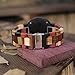 BOBO BIRD Mens Colorful Wooden Watches Classic Leisure Quartz Wristwatches with Cute Deer Pattern Unique Couple Watches for Lovers