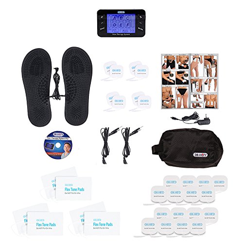 DR-HO'S ® Pain Therapy System Pro Deluxe Package TENS Machine Unit (Black) - 24 small pads, 6 Large pads, 1 pair of Travel Foot Therapy Pads, Travel Bag, Instructional DVD & manual