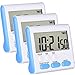 Mudder 3 Pack 24 Hours Magnetic Kitchen Timers with Digital Alarm Clock Timer, Loud Alarm and Big Screen (Blue)