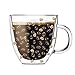 Cypress Home Glass Bean Coffee Cup, 12 oz, Metallic