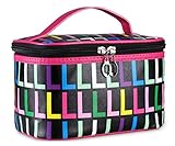 HOYOFO Portable Travel Makeup Bag Cosmetic Organizer Case with Mirror,Black