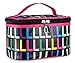 HOYOFO Portable Travel Makeup Bag Cosmetic Organizer Case with Mirror,Black