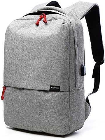 Hmulan High Capacity Laptop Backpack with USB Charging Port Travel Casual Notebook School Bag (Gray)