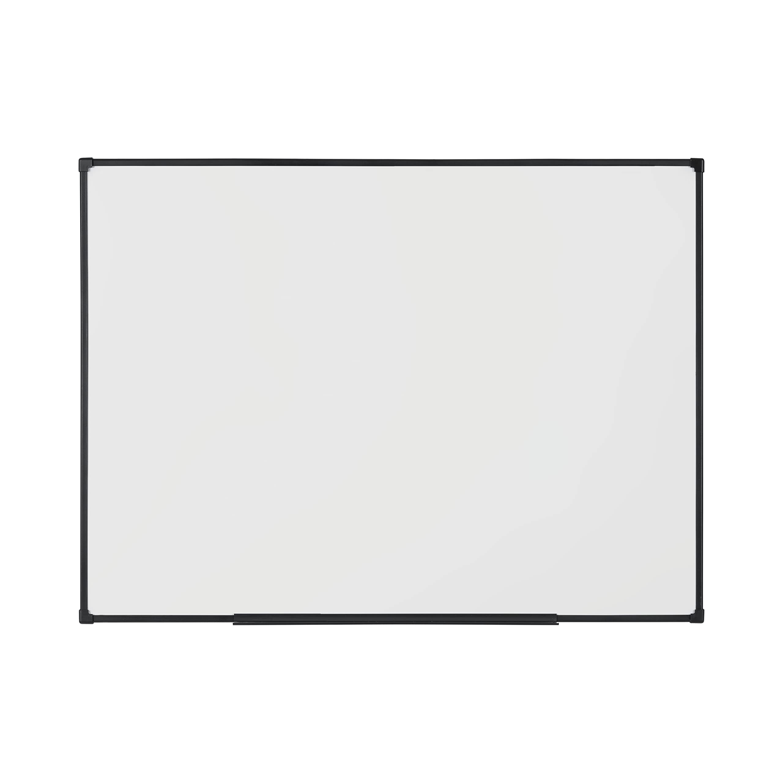 BoardsPlus Economy Magnetic Whiteboard, 60 x 45 cm, Dry Wipe Lacquered Steel Surface, Black Tech Alloy Frame, White
