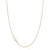 Jewlpire 18k Gold Plated 925 Sterling Silver Chain Necklace for Women, 1.2mm Cable Chain Necklace Thin & Dainty & Sturdy Women's Chain Necklaces 14/16/17/18/20/22/24 Inch