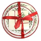 Lenox Holly Disposable Paper Plates and Napkins Gift Set ~ 56 Pieces ~ Service for 8