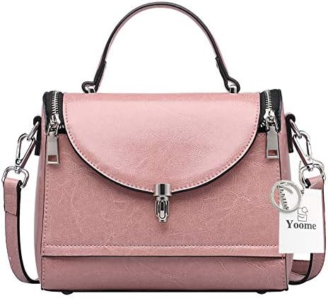 Yoome Womens Waxed Leather Handbag Ladies Fashion Doctor Bag Crossbody Shoulder Bag