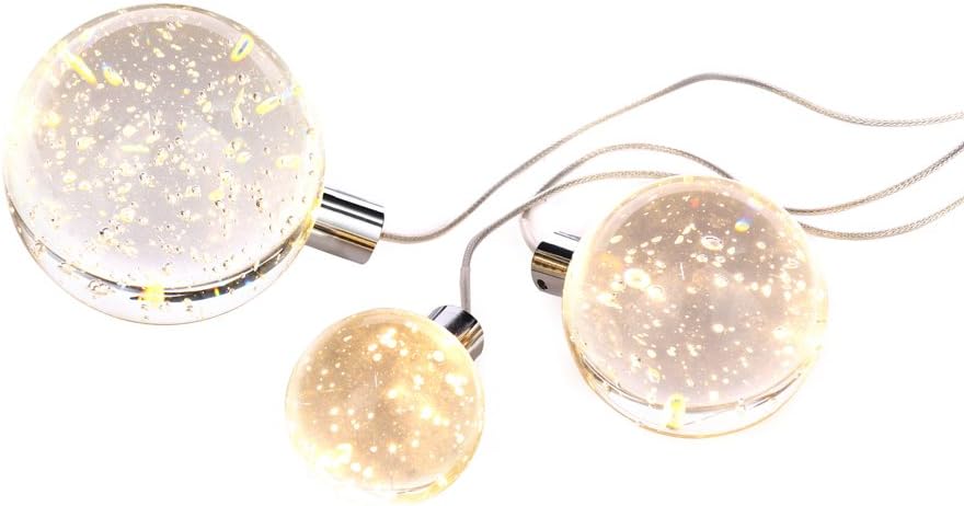 Illuminate Lida Unique, Urban Style 3 Led Solid Bubble Glass Ball Table Lamps, Very Unusual, Distinctive And Different, Clear, Clear/Chrome