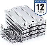 Strong Neodymium Rectangular Pot Magnets with Counter Bore, 55 lbs(25 KG) Pulling Force Countersunk Hole Magnets with Mounting Screws - 60x13.5x5mm, Pack of 12