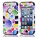 Aria Apple iPhone 5 Hard Hybrid Case Snap On Cover Black / Red Silicone TUFF Ec