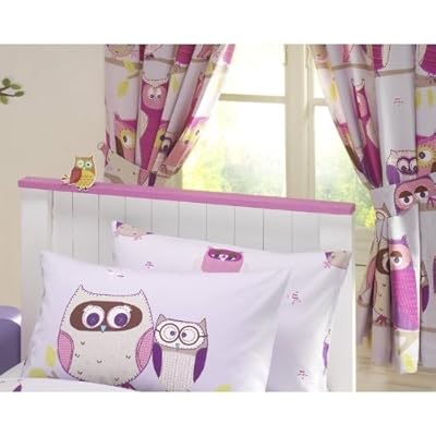 Hoot Owl Fully Lined Pencil Pleat Curtains 66x72 168x182cm
