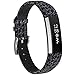 Fitbit Alta HR and Alta Bands, Henoda Classic Genuine Leather Replacement Wristband for Fitbit Alta Fitness Strap Smartwatch (Stone Black)