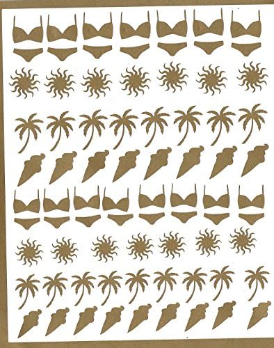 Palm TREE Collection (Summer Holiday Nail vinyl stickers Gold)